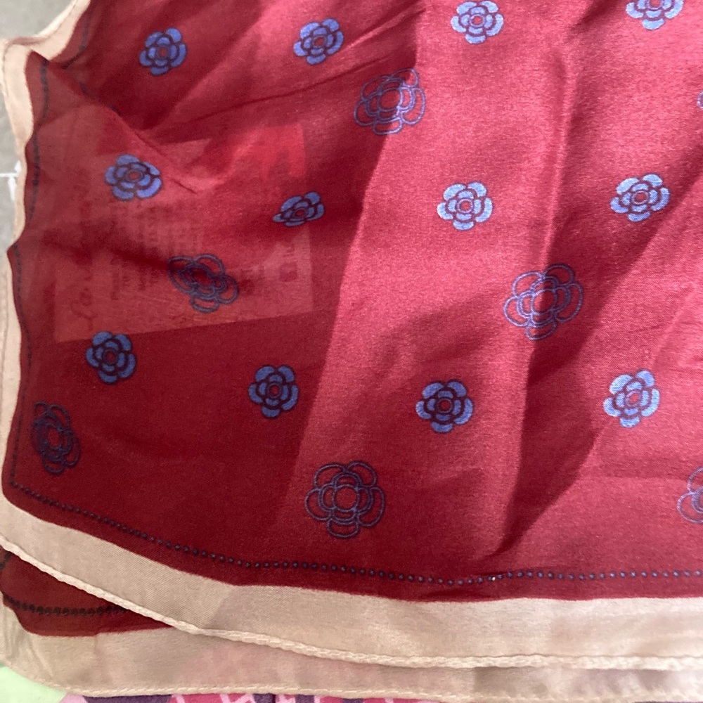 NWT SILK WRAP FROM SEVILLA, Spain- burgundy, blue and pink